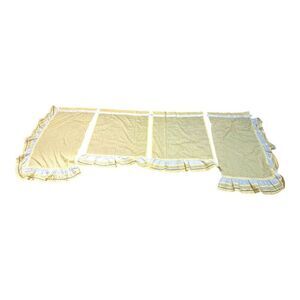 Cottage Core Yellow Gingham Kitchen Curtains Lace Trim Set Sink WIndow Country